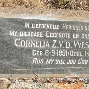 WESTHUIZEN Cornelia Z., V.D. 1891-1954
