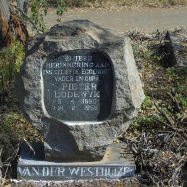 WESTHUIZEN Pieter Lodewyk, van der 1920-1956
