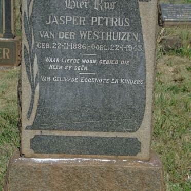 WESTHUIZEN Jasper Petrus, van der 1886-1943
