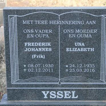 YSSEL Frederik Johannes 1930-2011 & Una Elizabeth 1935-2016