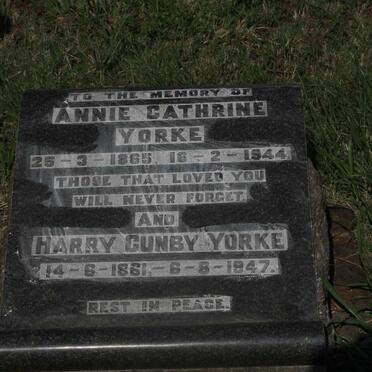 YORKE Harry Cunby 1861-1947 & Annie Cathrine 1865-1944