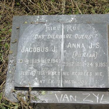 ZYL Jacobus J., van 1889-1949 & Anna J.S. PIENAAR 1896-1955