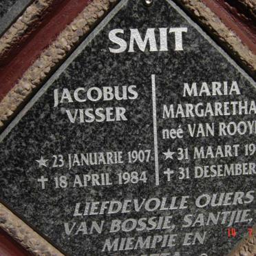 SMIT Jacobus Visser 1907-1984 &amp; Maria Margaretha VAN ROOYEN 1906-2006