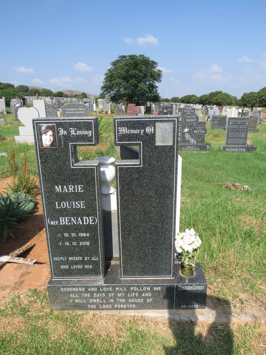 ? Marie Louise nee BENADE 1984-2016