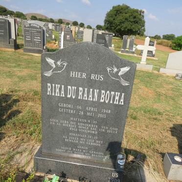 BOTHA Rika Du Raan 1948-2015