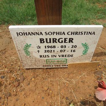 BURGER Johanna Sophia Christina 1968-2021 