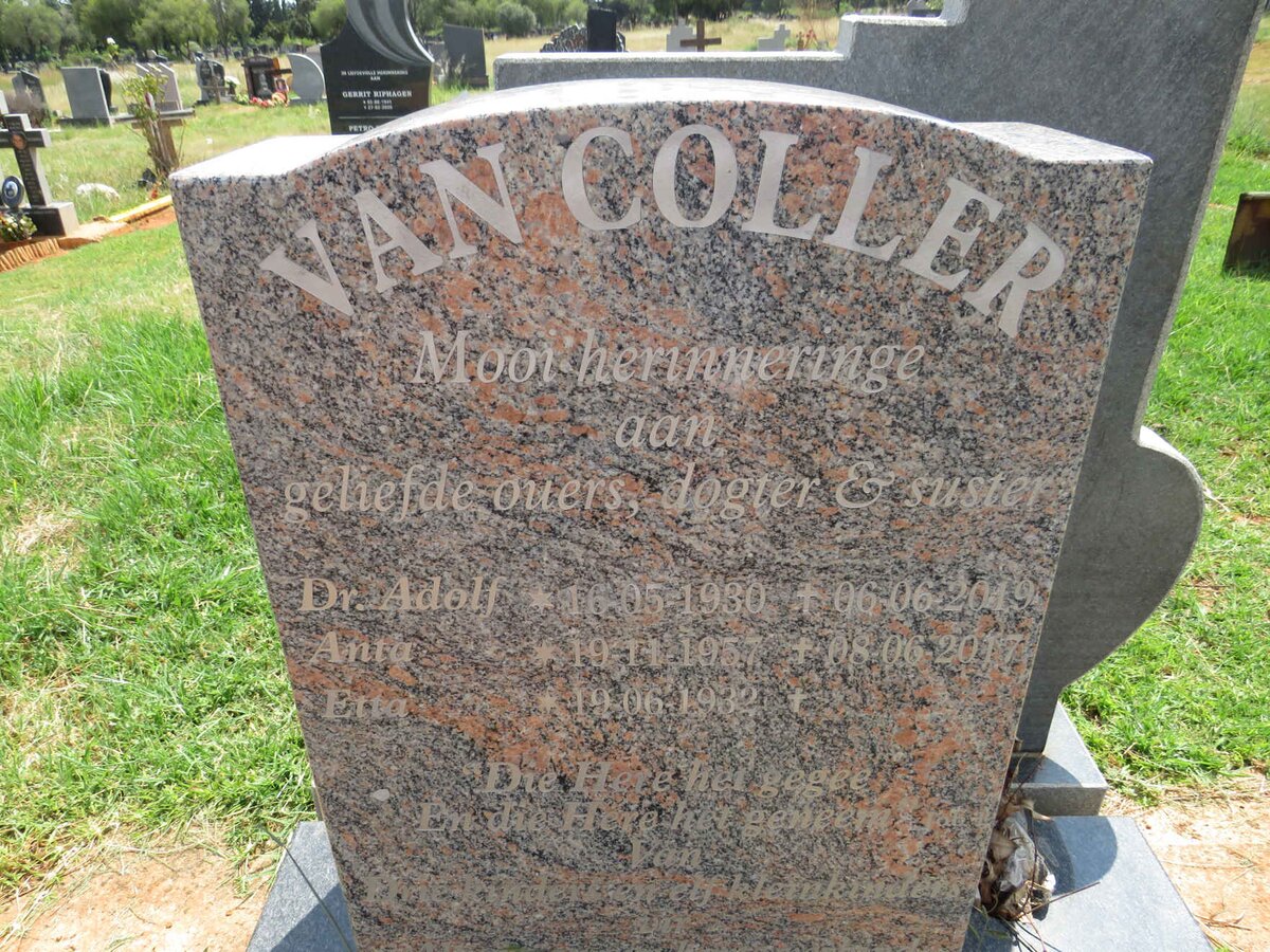 COLLER Adolf, van 1930-2019 & Etta 1932- :: VAN COLLER Anta 1957-2017 