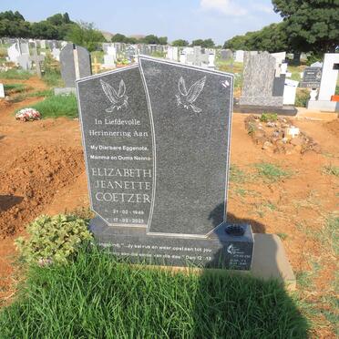 COETZER Elizabeth Jeanette 1949-2023