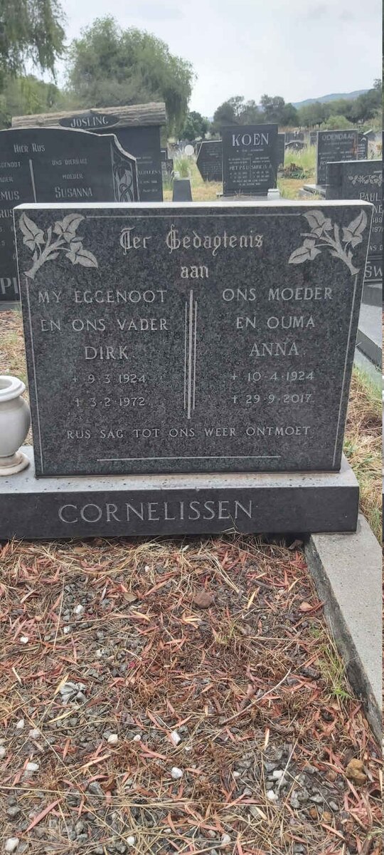 CORNELISSEN Dirk 1924-1972 & Anna 1924-2017