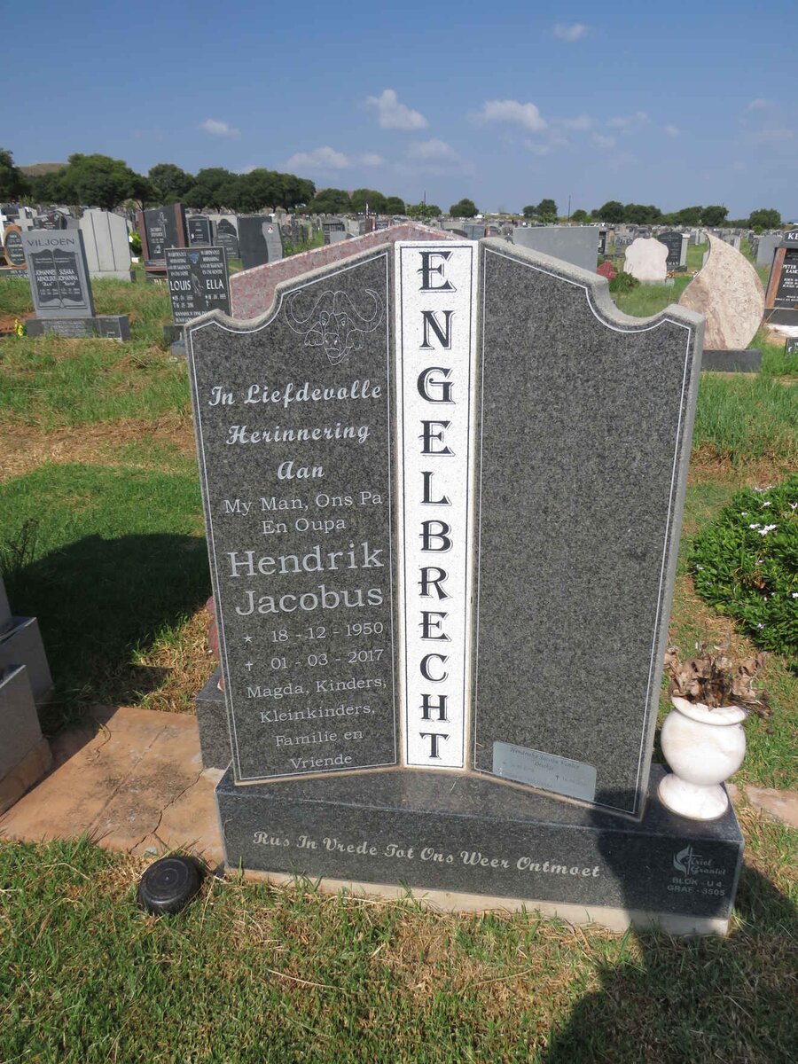 ENGELBRECHT Hendrik Jacobus 1950-2017
