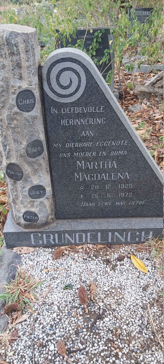 GRUNDELINGH Martha Magdalena 1925-1972