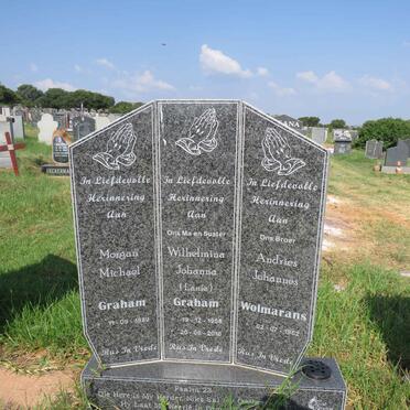 GRAHAM Wilhelmina Johanna 1958-2016 :: GRAHAM Morgan Michael 1989- :: WOLMARANS Andries Johannes 1962-