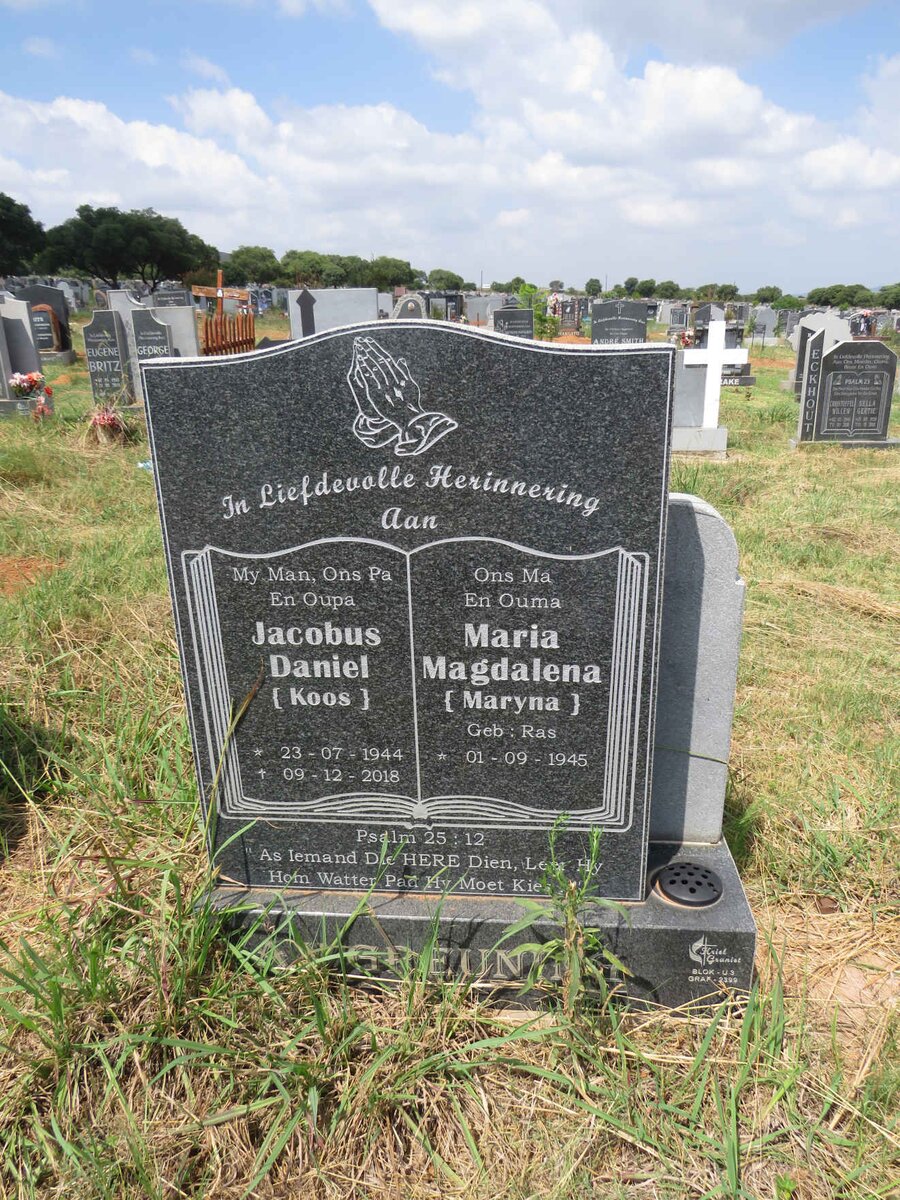 GREUNING Jacobus Daniel, van 1944-2018 & Maria Magdalena RAS 1945-