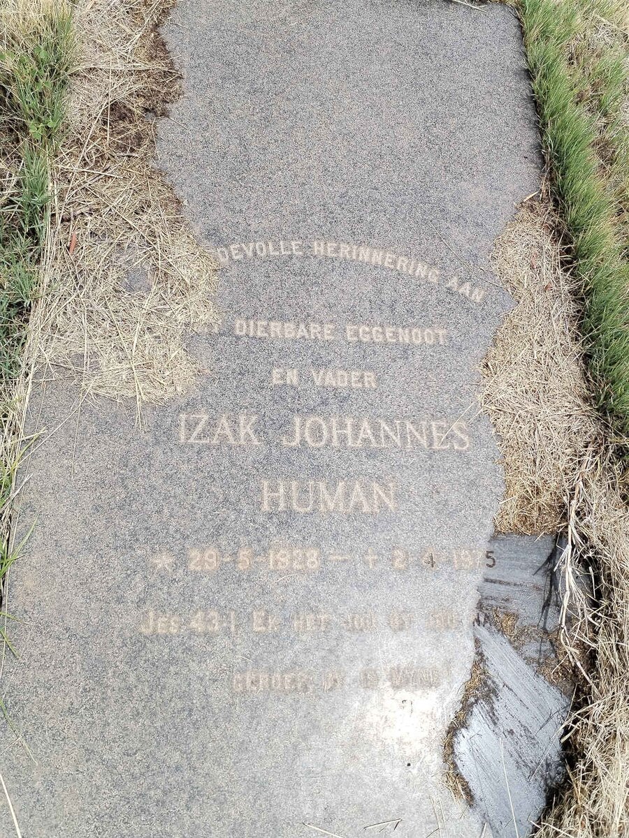 HUMAN Izak Johannes 1928-1975