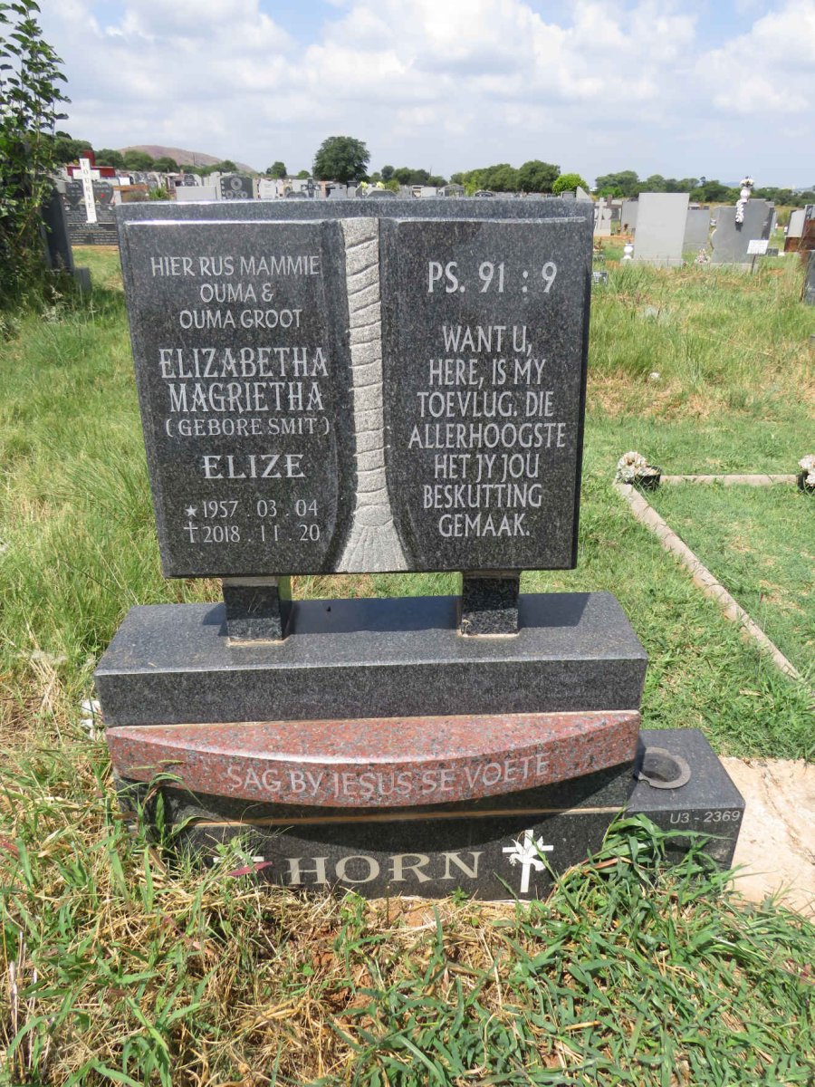 HORN Elizabetha Magrietha nee SMIT 1957-2018