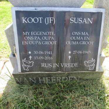 HEERDEN J.F., van 1941-2016 & Susan 1945-