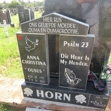 HORN Anna Christina 1935-2016