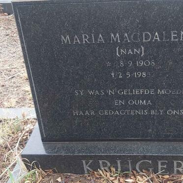 KRUGER Maria Magdalena 1908-1985