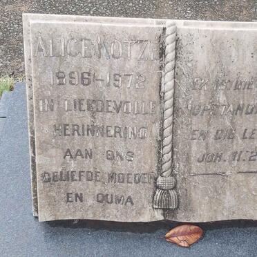 KOTZE Alice 1896-1972