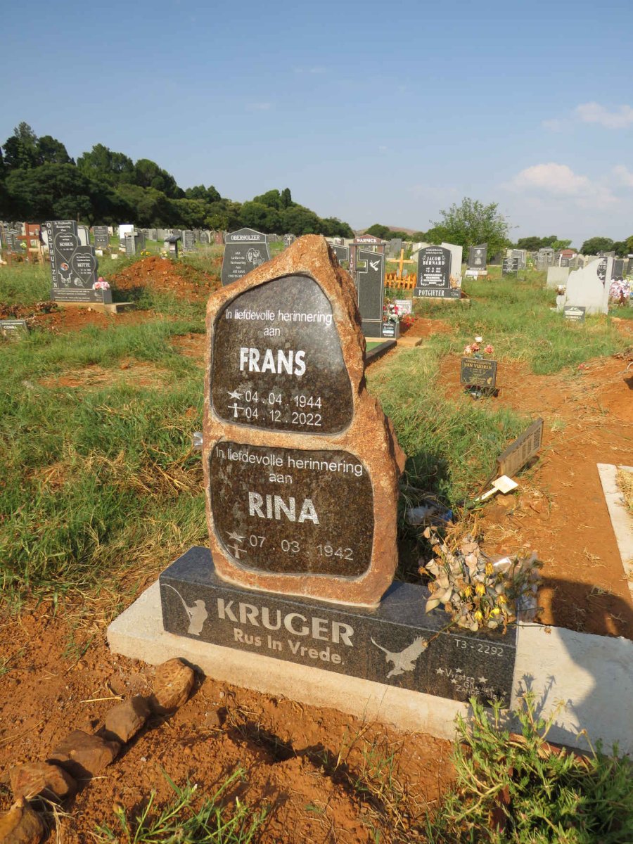 KRUGER Frans 1944-2022 & Rina 1942-