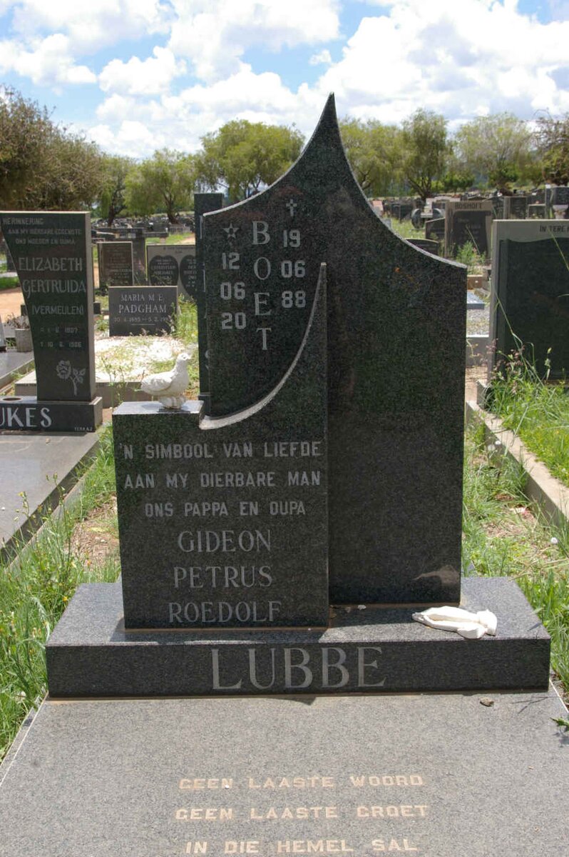 LUBBE Gideon Petrus Roedolf 1920-1988