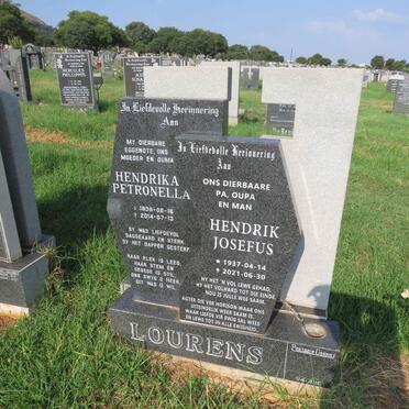 LOURENS Hendrik Josefus 1937-2021 & Hendrika Petronella 1939-2014