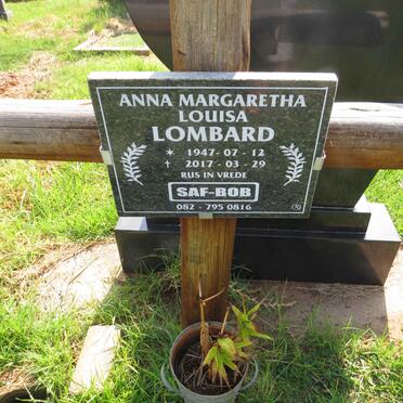 LOMBARD Anna Margaretha Louisa 1947-2017
