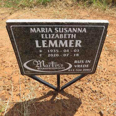 LEMMER Maria Susanna Elizabeth 1935-2020