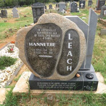LEACH Hannetjie 1953-2021