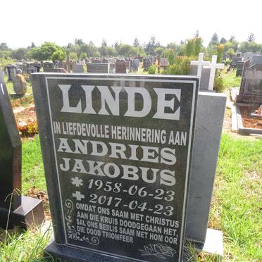 LINDE Andries Jakobus 1958-2017