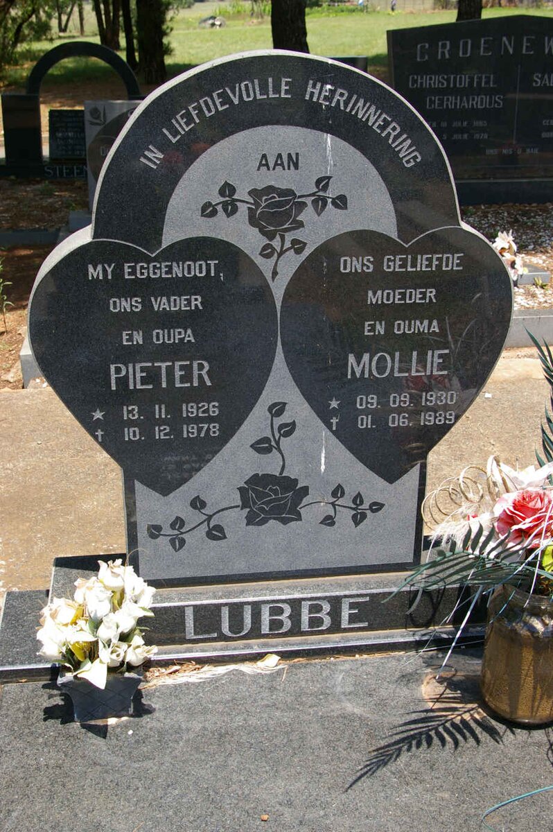 LUBBE Pieter 1926-1978 &amp; Mollie 1930-1989