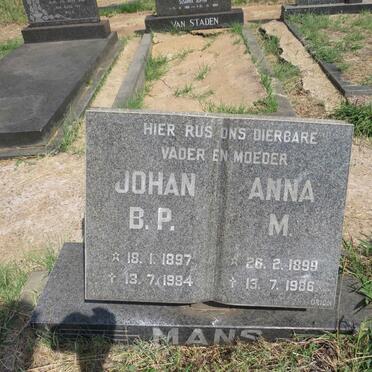 MANS Johan B.P. 1897-1984 & Anna M. 1899-1986