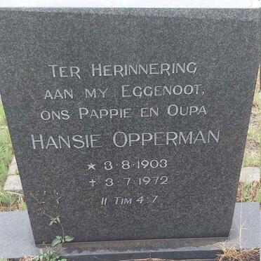 OPPERMAN Hansie 1903-1972
