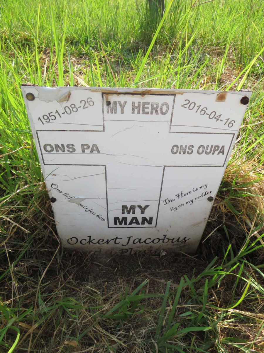 PLESSIS Ockert Jacobus, du 1951-2016