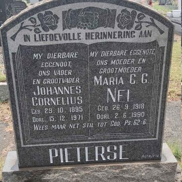 PIETERSE Johannes Cornelius 1895-1971 & Maria C.G. NEL 1918-1990