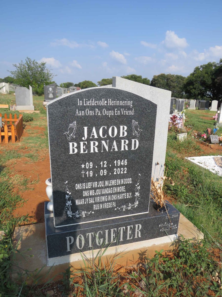 POTGIETER Jacob Bernard 1946-2022