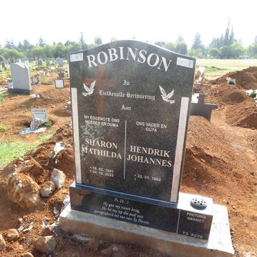 ROBINSON Hendrik Johannes 1969- & Sharon Mathilda 1961-2023 