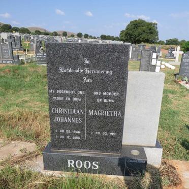 ROOS Christiaan Johannes 1946-2015 & Magrietha 1951-