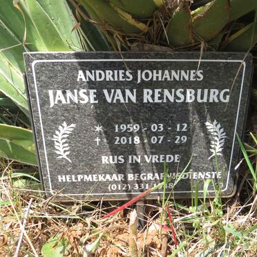 RENSBURG Andries Johannes, Janse van 1959-2018