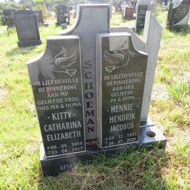 SCHOEMAN Hendrik Jacobus 1953-2020 & Catharina Elizabeth 1956-2017