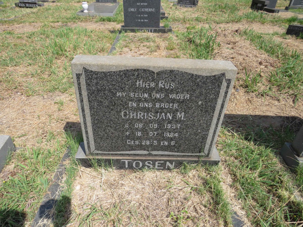 TOSEN Chrisjan M. 1937-1984
