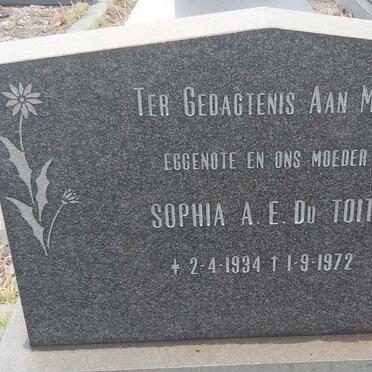 TOIT Sophia A.E., du 1934-1972