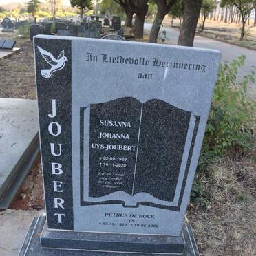 UYS Petrus de Kock 1923-2008 :: JOUBERT Susanna Johanna, UYS- 1969-2020