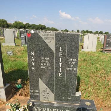 VERMEULEN Naas 1944-2016 & Lettie 1947-