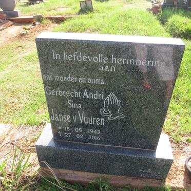 VUUREN Gerbrecht Andri Sina, Janse v. 1942-2016