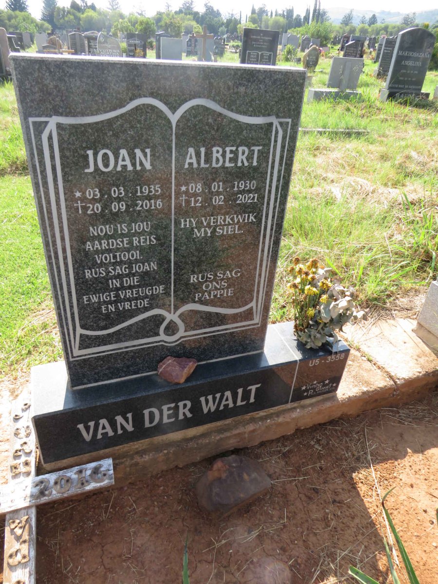 WALT Albert, van der 1930-2021 & Joan 1935-2016