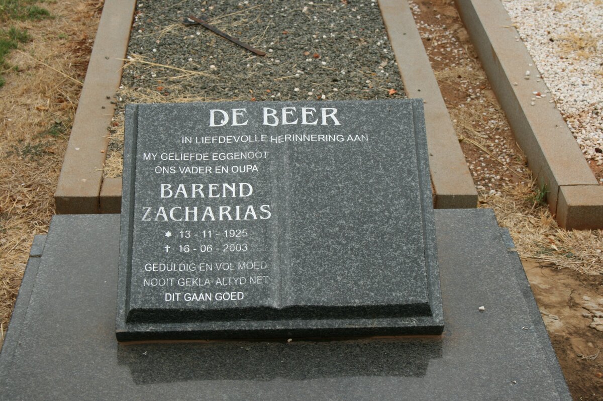 BEER Barend Zacharias, de 1925-2003