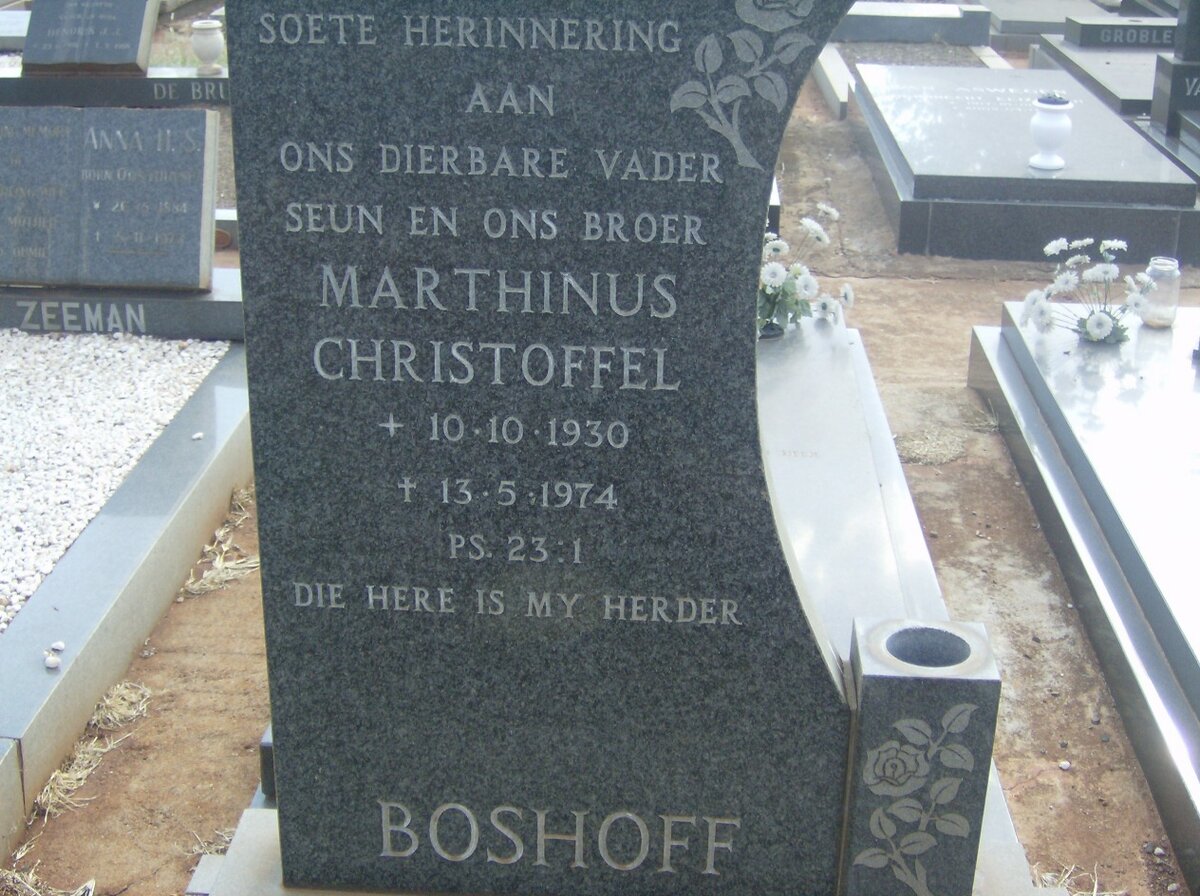 BOSHOFF Marthinus Christoffel 1930-1974