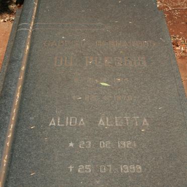 PLESSIS Gabriel Gerhardus, du 1914-1979 &amp; Alida Aletta 1921-1999