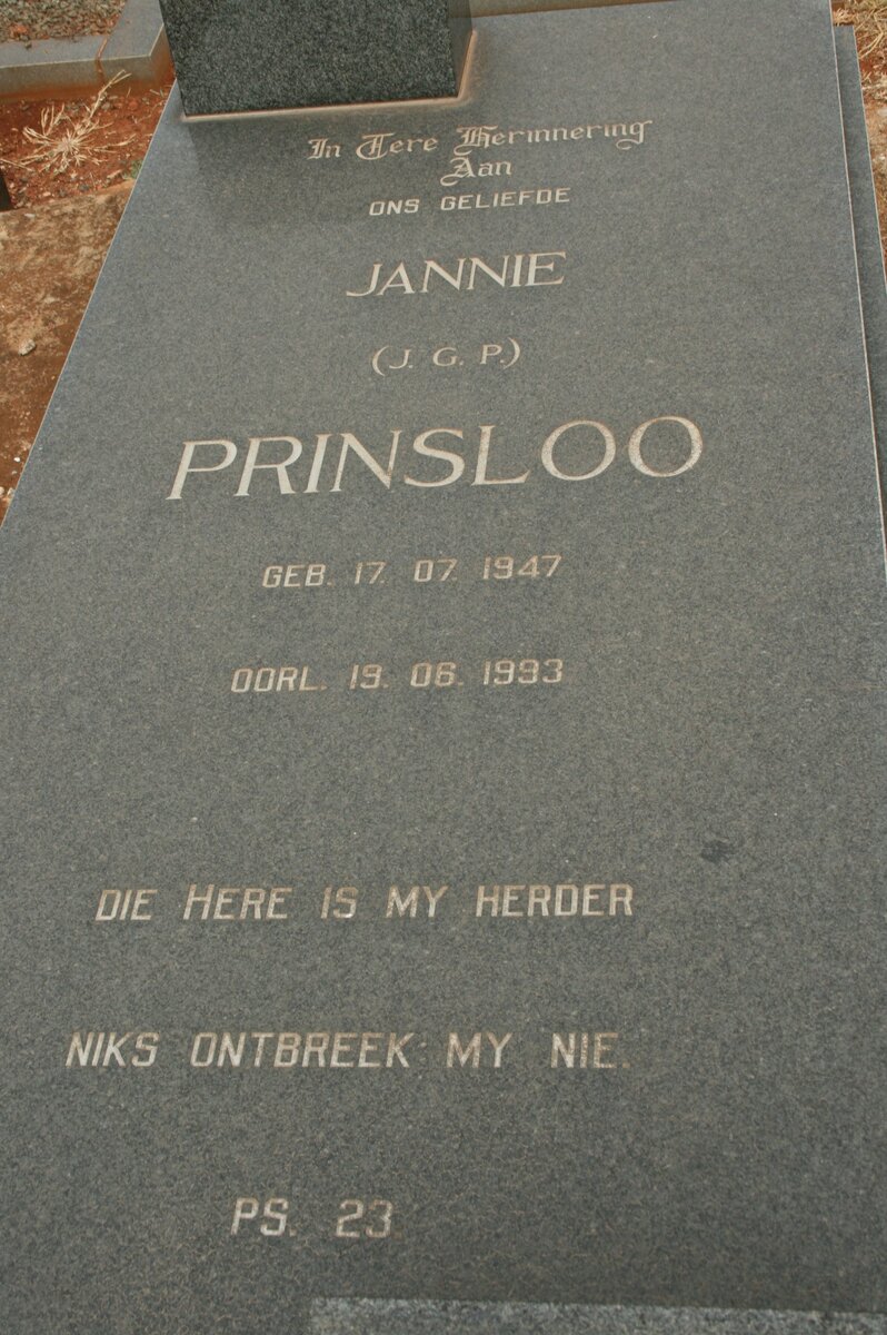 PRINSLOO J.G.P. 1947-1993 